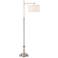 Possini Euro Burbank 64" Brushed Nickel Downbridge Floor Lamp