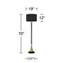 Possini Euro Burbank 70" Tall Floor Lamp with Black Shade and Dimmer