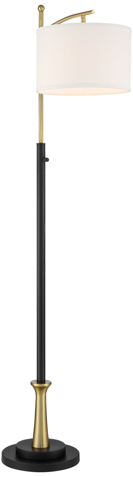 Possini Euro Burbank Black and Brass Downbridge Floor Lamp 753H2