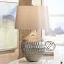 Possini Euro Burgess 30" High Silver Modern Textured Glass Table Lamp