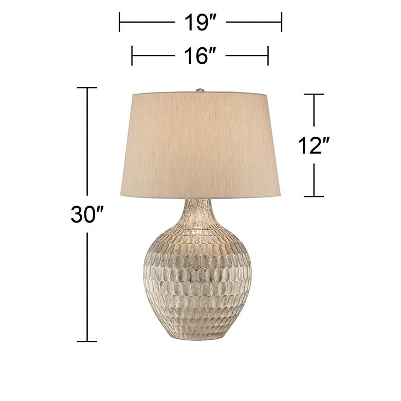 Image 5 Possini Euro Burgess 30" High Silver Modern Textured Glass Table Lamp more views