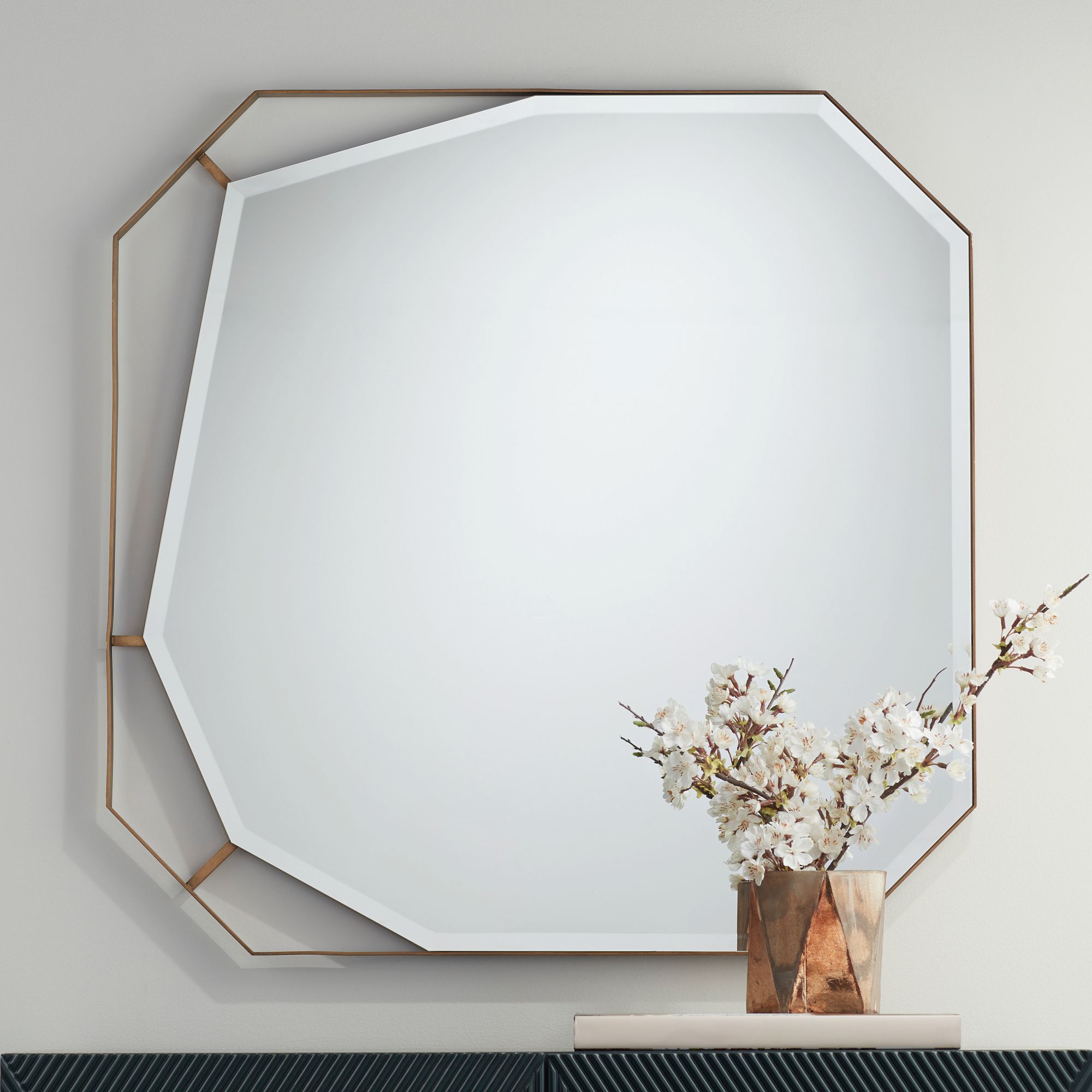 Image Possini Euro Burgoin Brushed Bronze 31 1/2" Square Wall Mirror