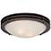 Possini Euro Button 16" Wide Bronze and Glass Bowl Ceiling Light