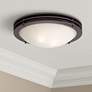 2_Possini Euro Button 16" Wide Bronze and Glass Bowl Ceiling Light