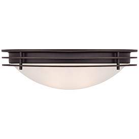 Image5 of Possini Euro Button 16" Wide Bronze and Glass Bowl Ceiling Light more views