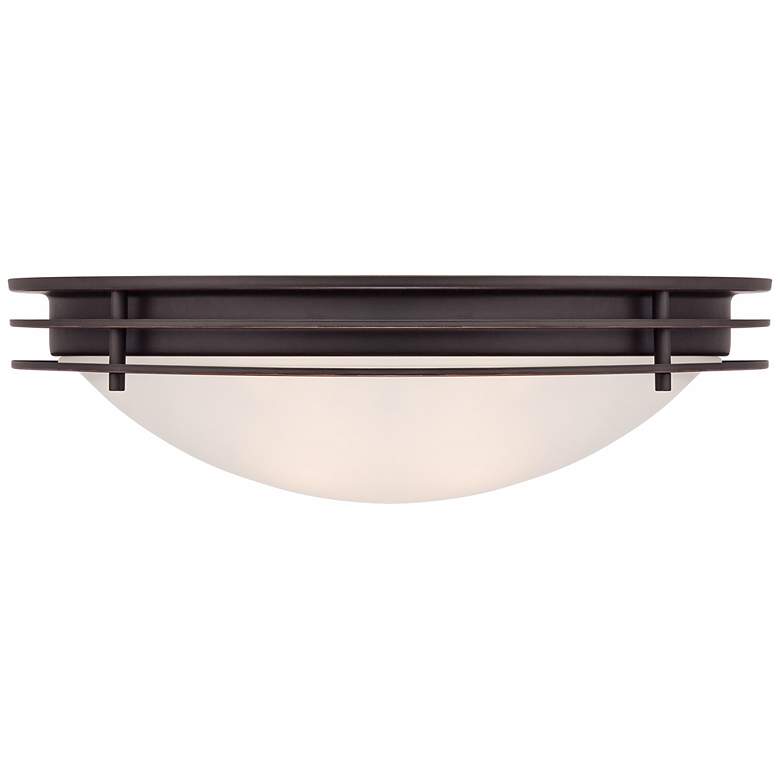 Image 5 Possini Euro Button 16" Wide Bronze and Glass Bowl Ceiling Light more views