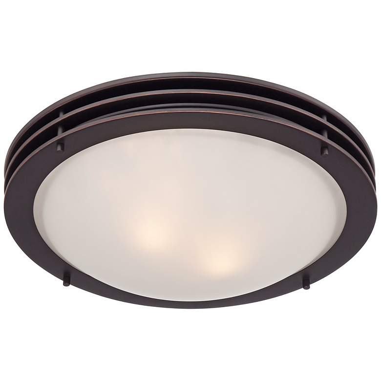Image 6 Possini Euro Button 16" Wide Bronze and Glass Bowl Ceiling Light more views