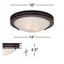 7_Possini Euro Button 16" Wide Bronze and Glass Bowl Ceiling Light more views