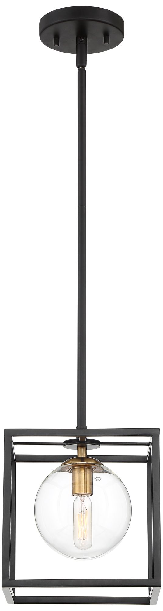 Image 6 Possini Euro Byrd 8" Wide Black Open Square Mini Pendant Light more views