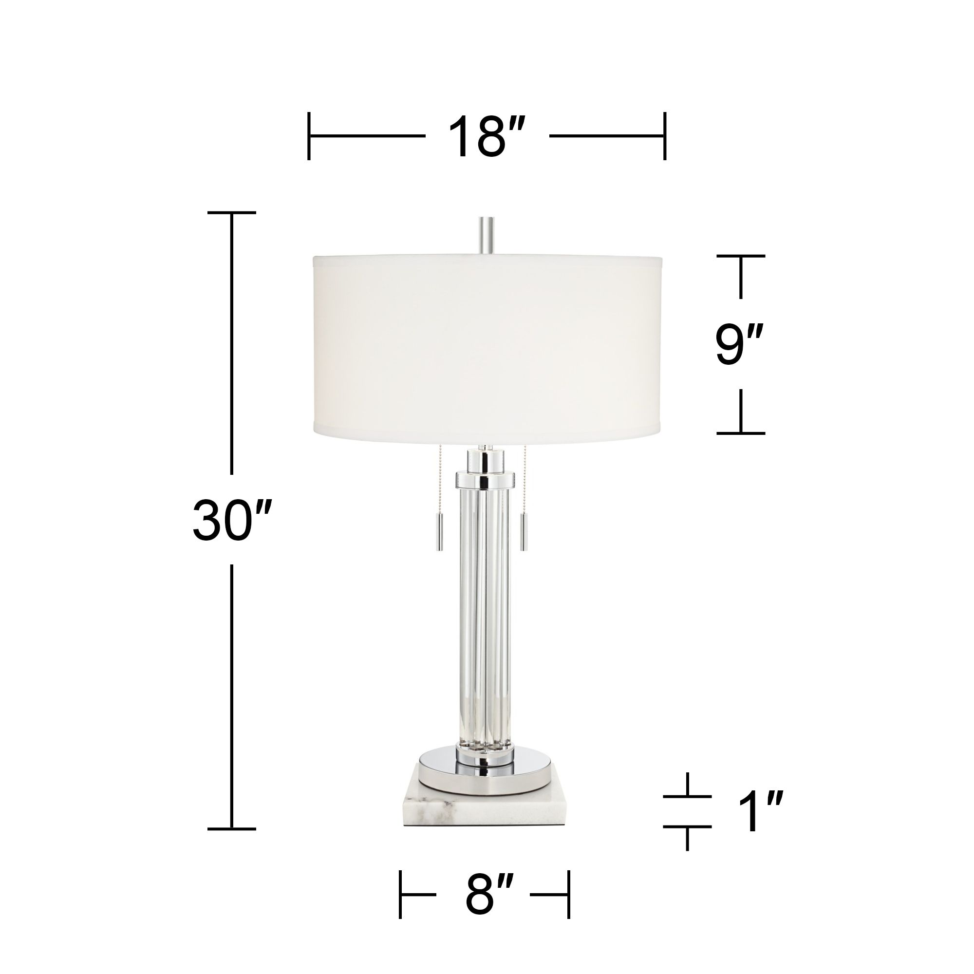 Image 6 Possini Euro Cadence 30" Glass Table Lamp with Square White Riser more views