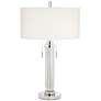 2_Possini Euro Cadence 30" Glass Column Table Lamp with USB Dimmer