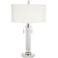 Possini Euro Cadence 30" Glass Column Table Lamp with USB Dimmer