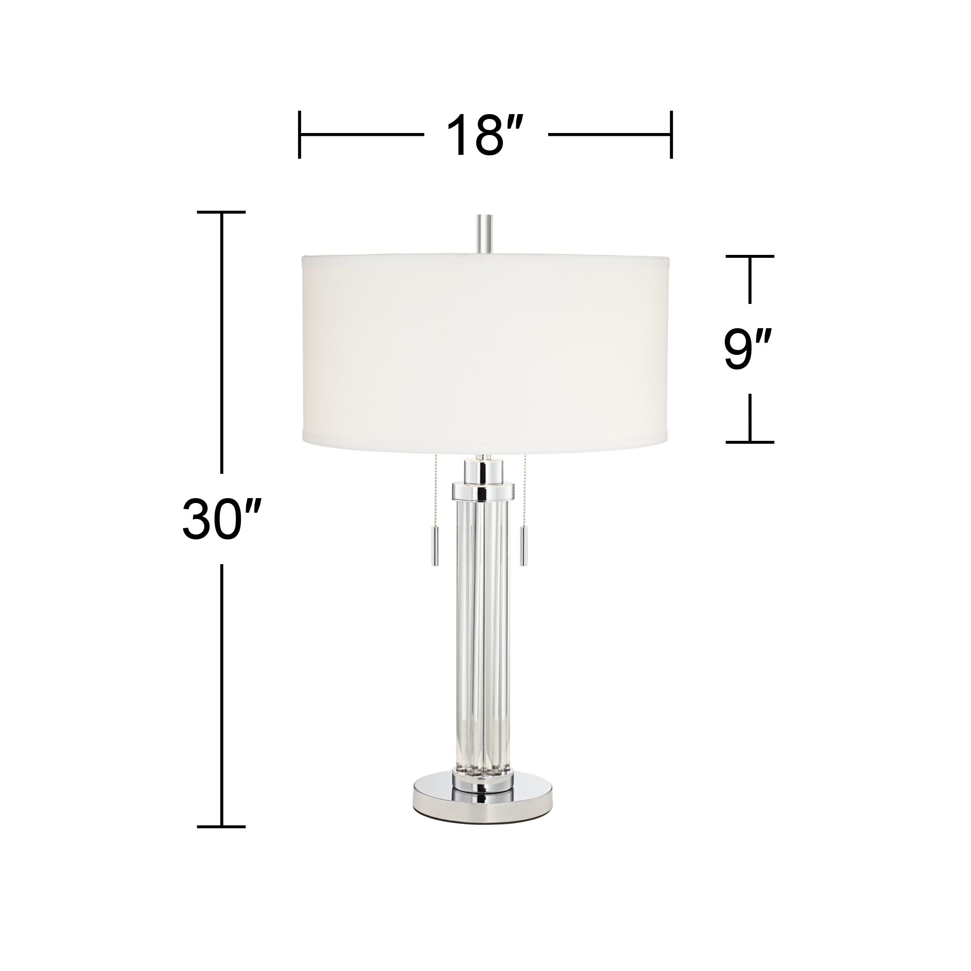 Possini Euro Cadence 30" Glass Column Table Lamp with USB Dimmer