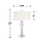 Possini Euro Cadence 30" Glass Column Table Lamp with USB Dimmer
