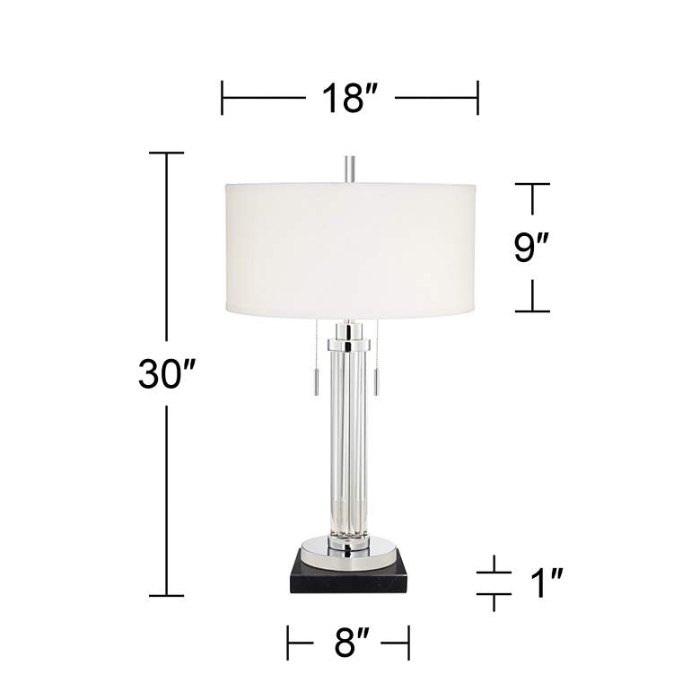 Image 6 Possini Euro Cadence 30" Glass Table Lamp with Square Black Riser more views