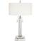 Possini Euro Cadence 30" Glass Table Lamp with Square White Riser