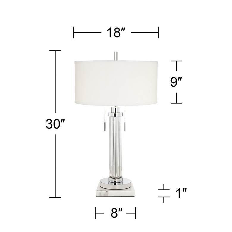 Image 6 Possini Euro Cadence 30" Glass Table Lamp with Square White Riser more views
