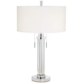 Image2 of Possini Euro Cadence 30" Modern Glass Column Lamp with Dimmer