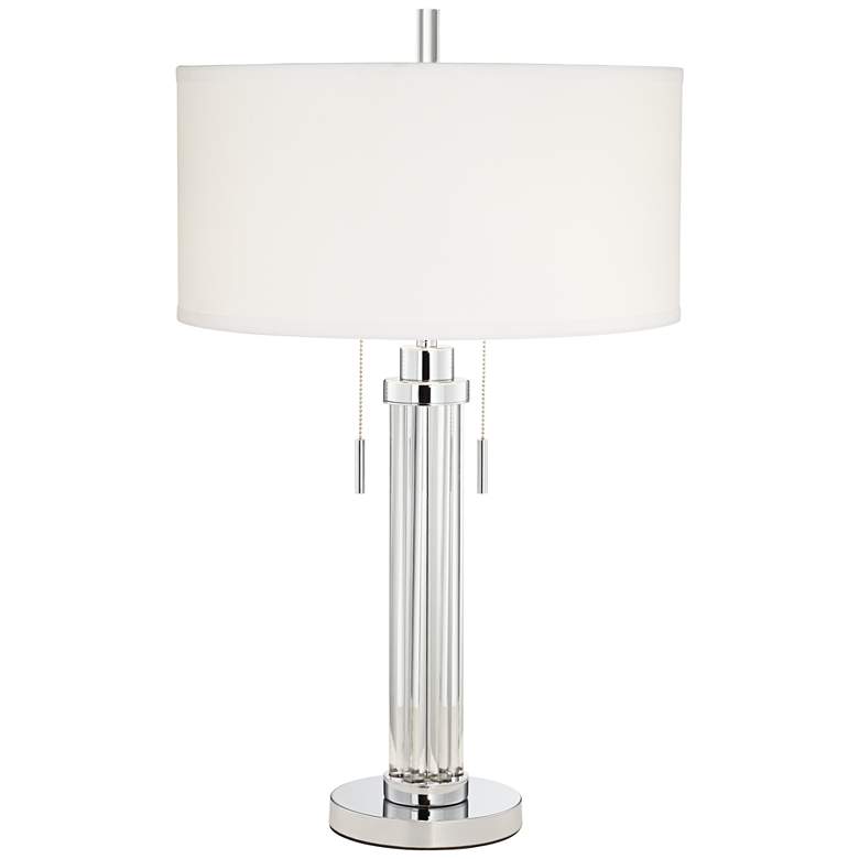 Image 3 Possini Euro Cadence 30" Modern Glass Column Table Lamp