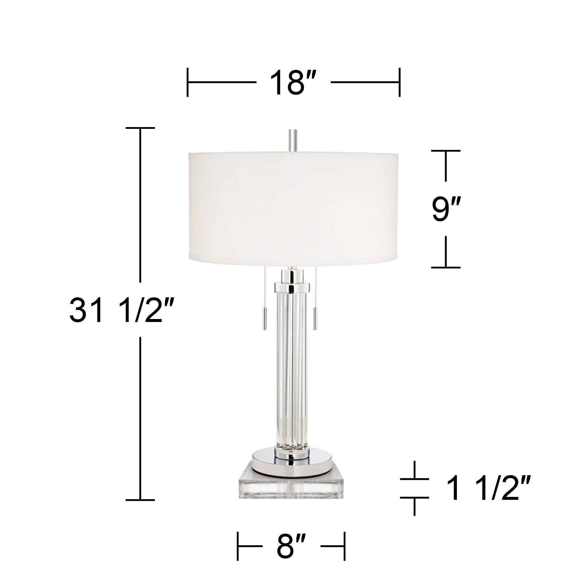 Image 6 Possini Euro Cadence 31 1/2" Glass Column Table Lamp with Square Riser more views