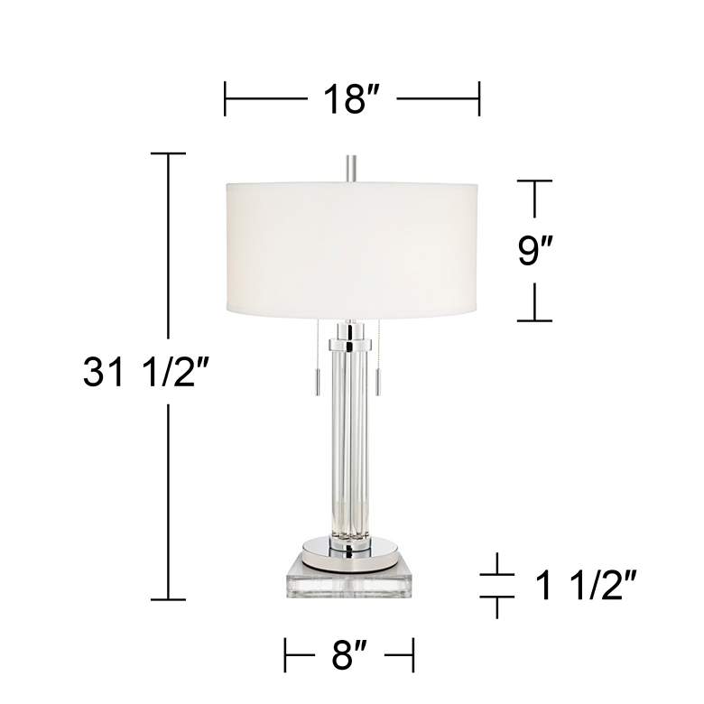 Image 6 Possini Euro Cadence 31 1/2" Glass Column Table Lamp with Square Riser more views