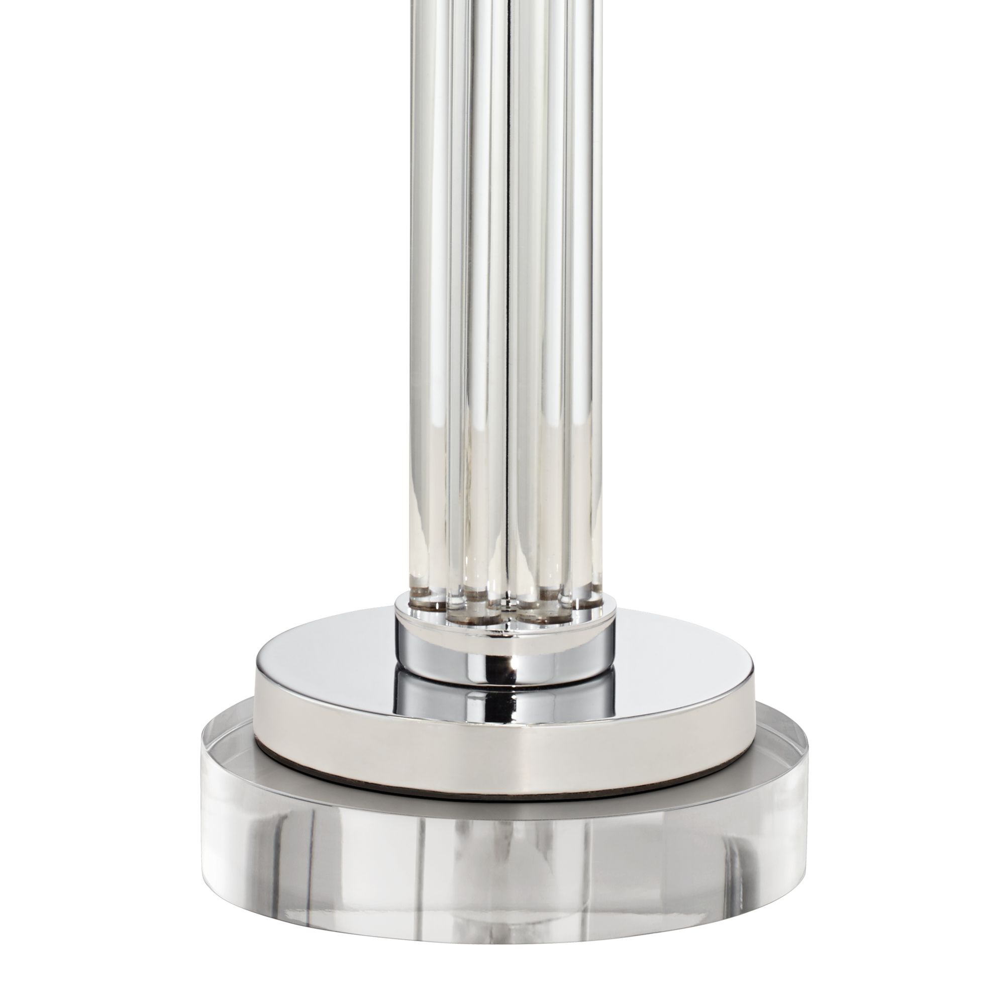 Image 5 Possini Euro Cadence 33" Glass Column Table Lamp with Round Riser more views