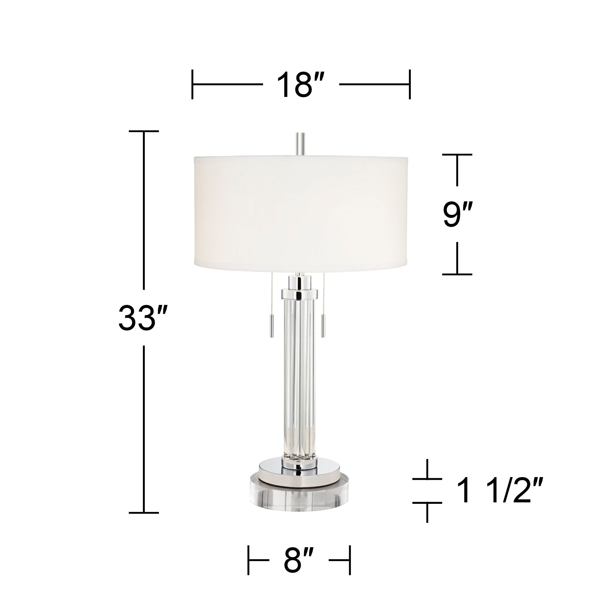 Image 6 Possini Euro Cadence 33" Glass Column Table Lamp with Round Riser more views