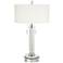 Possini Euro Cadence 33" Glass Column Table Lamp with Round Riser