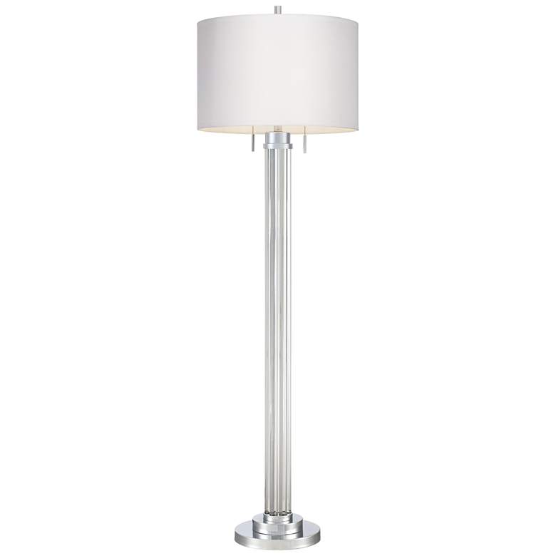 Image 7 Possini Euro Cadence 62 inch Chrome Steel and Crystal Column Floor Lamp more views