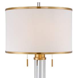 Image5 of Possini Euro Cadence 62" Satin Brass and Crystal Column Floor Lamp more views