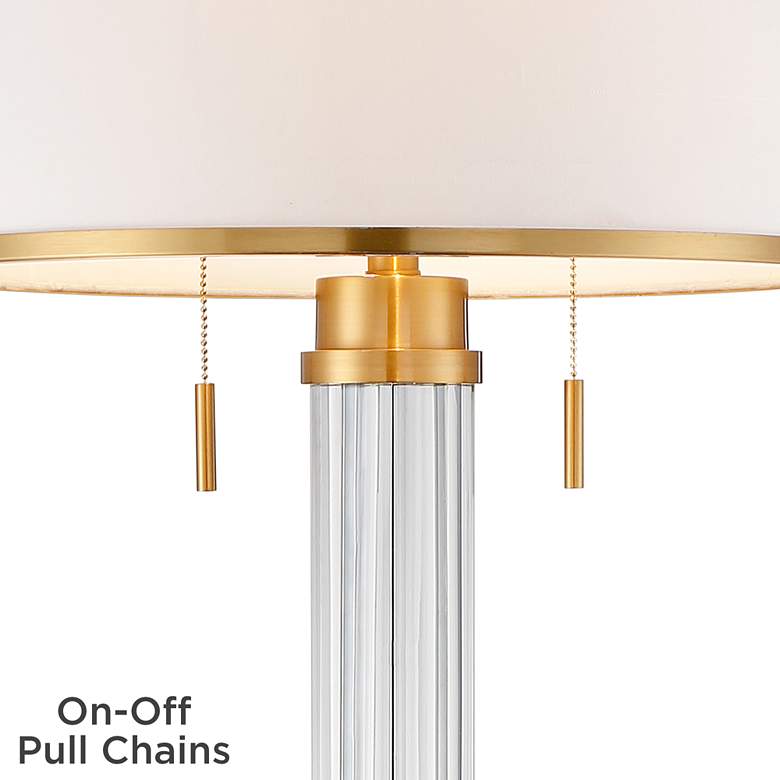 Image 6 Possini Euro Cadence 62 inch Satin Brass and Crystal Column Floor Lamp more views