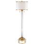 Possini Euro Cadence Crystal and Satin Brass Floor Lamp with Riser