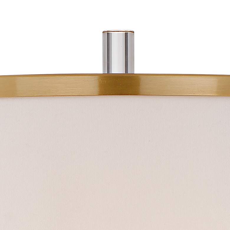 Image 2 Possini Euro Cadence Crystal and Satin Brass Floor Lamp with Riser more views