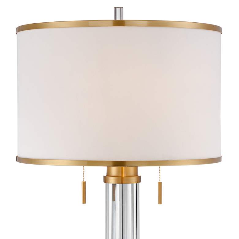 Image 3 Possini Euro Cadence Crystal and Satin Brass Floor Lamp with Riser more views