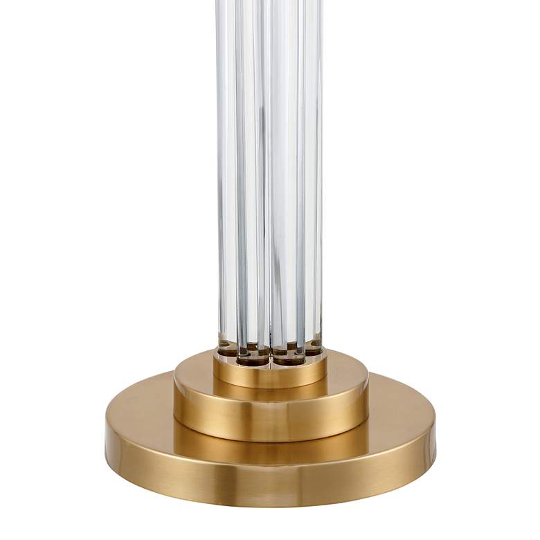 Image 5 Possini Euro Cadence Crystal and Satin Brass Floor Lamp with Riser more views