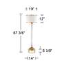 Possini Euro Cadence Crystal and Satin Brass Floor Lamp with Riser