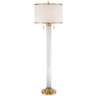 Possini Euro Cadence Crystal Column Floor Lamp Satin Brass
