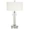 Possini Euro Cadence Glass Column Table Lamp With 8" Wide Round Riser