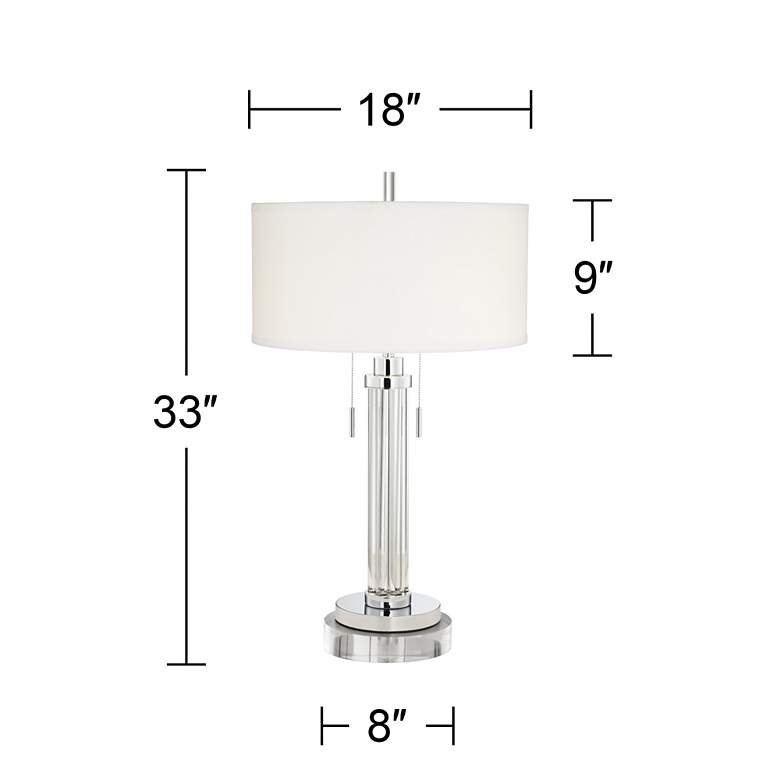 Image 6 Possini Euro Cadence Glass Column Table Lamp With 8" Wide Round Riser more views