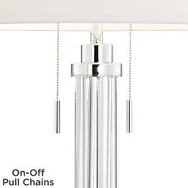 Image4 of Possini Euro Cadence Glass Column Table Lamp With 8" Wide Square Riser more views