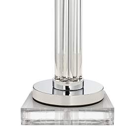 Image5 of Possini Euro Cadence Glass Column Table Lamp With 8" Wide Square Riser more views