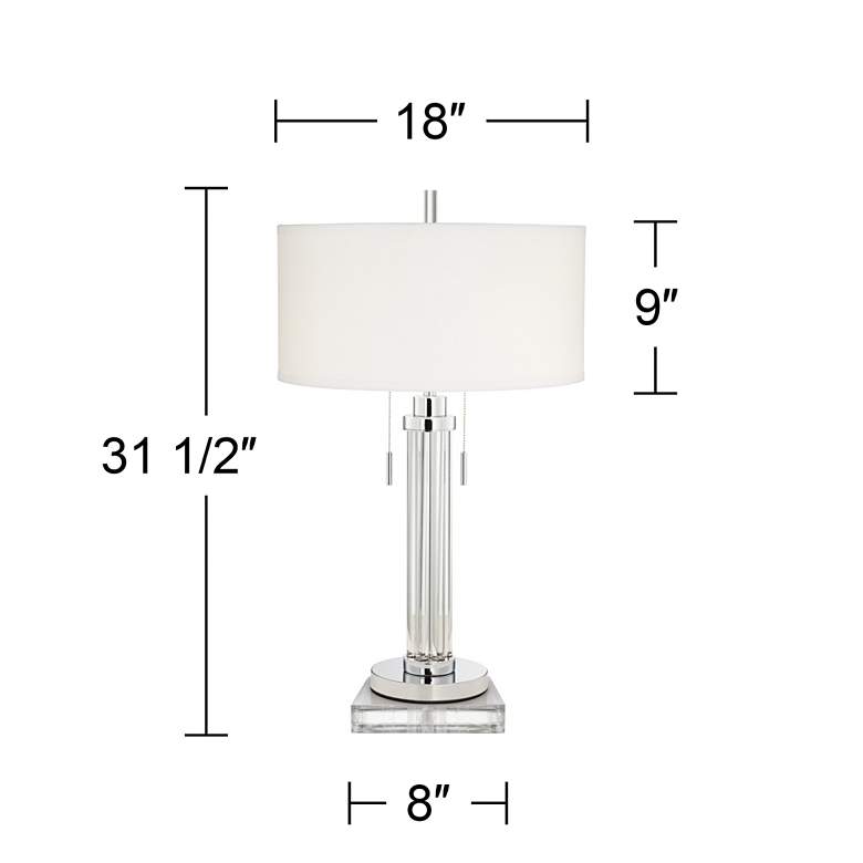 Image 6 Possini Euro Cadence Glass Column Table Lamp With 8" Wide Square Riser more views