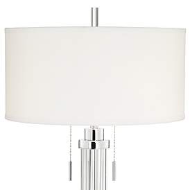 Image3 of Possini Euro Cadence Glass Column Table Lamp with Round Black Marble Riser more views