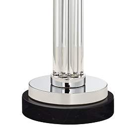 Image5 of Possini Euro Cadence Glass Column Table Lamp with Round Black Marble Riser more views
