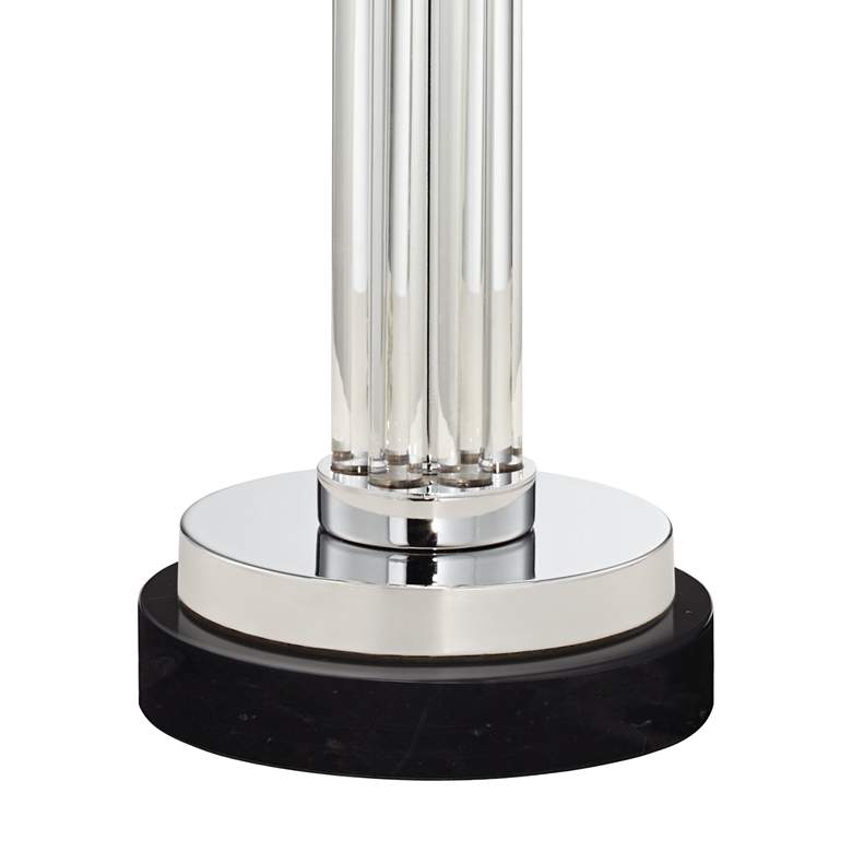 Image 5 Possini Euro Cadence Glass Column Table Lamp with Round Black Marble Riser more views