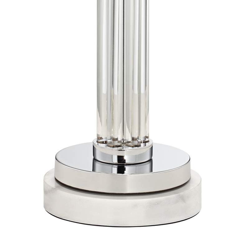 Image 5 Possini Euro Cadence Glass Column Table Lamp with Round White Marble Riser more views
