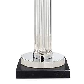 Image5 of Possini Euro Cadence Glass Column Table Lamp with Square Black Marble Riser more views