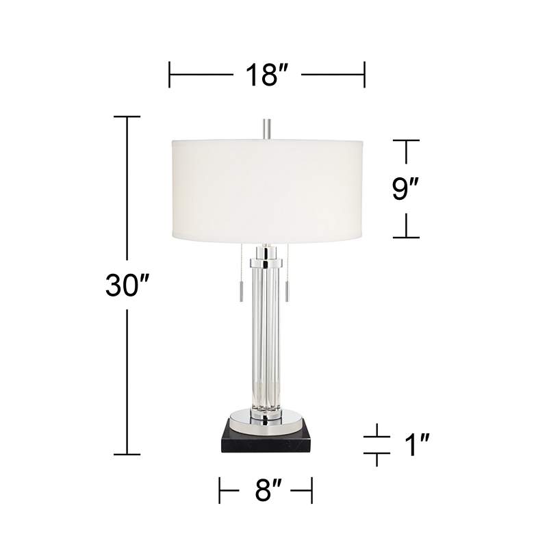 Image 6 Possini Euro Cadence Glass Column Table Lamp with Square Black Marble Riser more views
