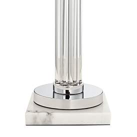 Image5 of Possini Euro Cadence Glass Column Table Lamp with Square White Marble Riser more views