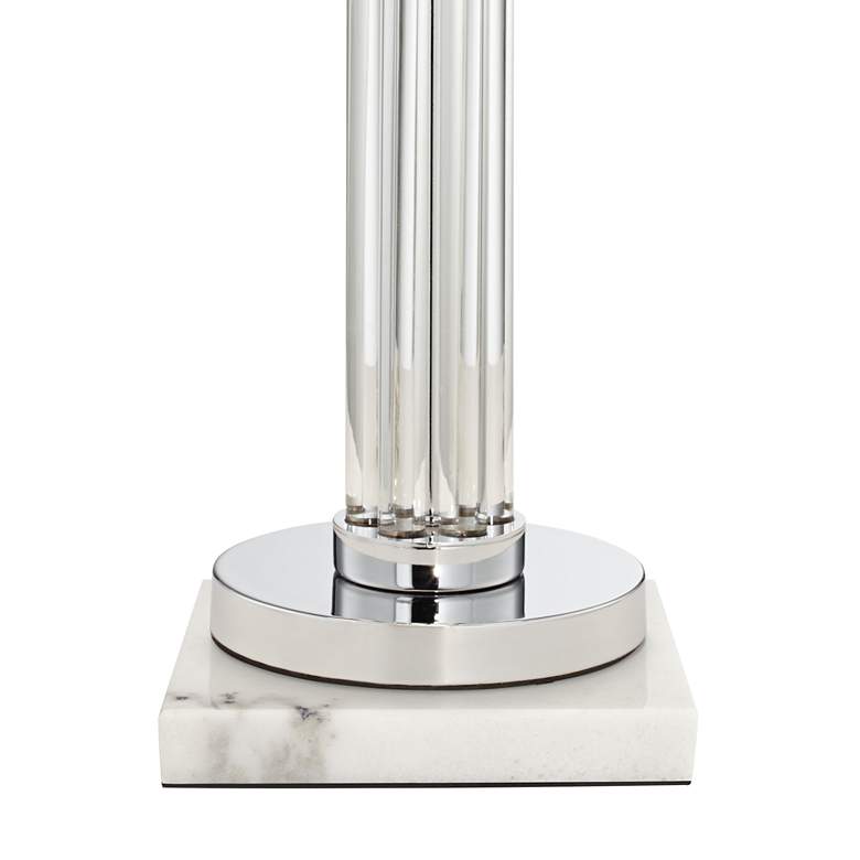 Image 5 Possini Euro Cadence Glass Column Table Lamp with Square White Marble Riser more views